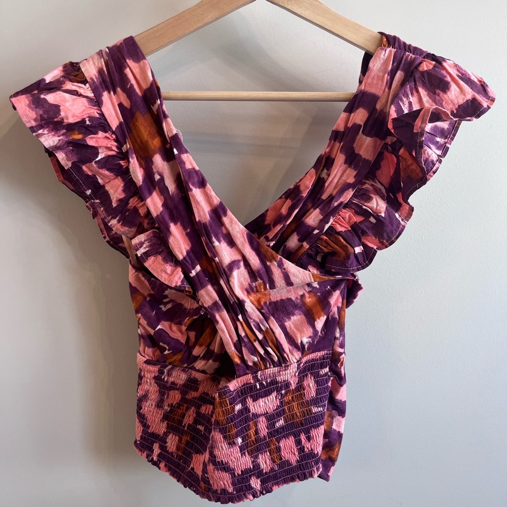 NWT Pleated Ruffle Halter Top - Picture 2 of 7